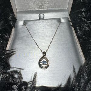 Unstoppable Love Topaz and White Sapphire Infinity Pendant in Sterling Silver